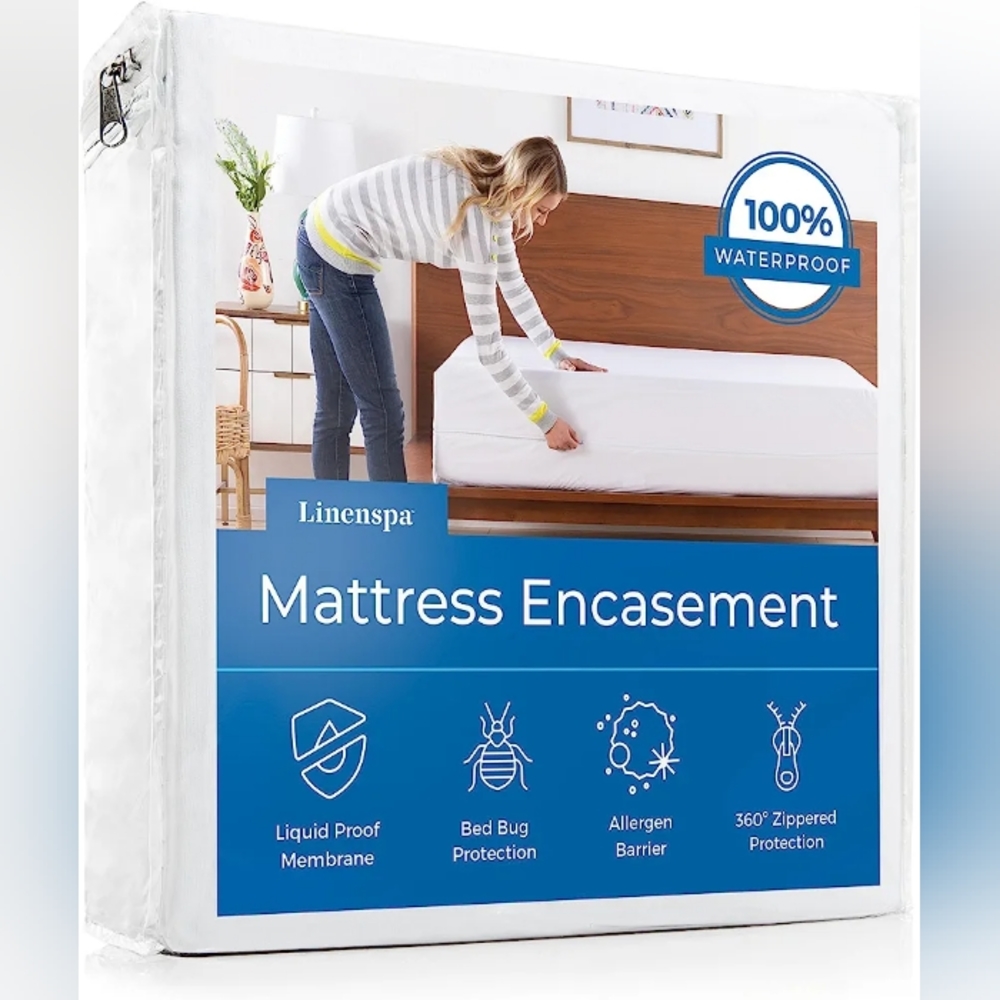 Linenspa Zippered Mattress Encasement - Waterproof & Bed Bug Proof - Premium Noi